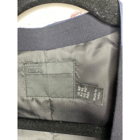 NEW Asos Skinny Suit Vest Navy Blue Mens Reg 40 Business Button - Picture 3 of 5